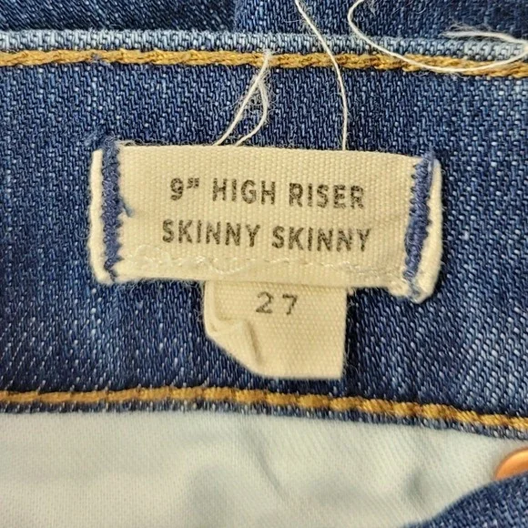 Madewell 9" High Riser Skinny Skinny Jeans Womens Size 27 Blue Stretch Denim - Picture 4 of 16